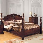 Traditional style glossy dark pine finish bed by Furniture of America additional picture 2