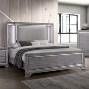 Gray padded headboard w/ led light trim contemporary bed by Furniture of America additional picture 6