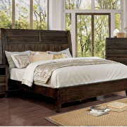 Walnut curved headboard transitional bed by Furniture of America additional picture 2