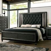 Metallic gray diamond glam style bed w/ LED by Furniture of America additional picture 5