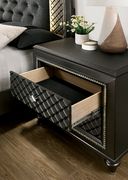 Metallic gray diamond glam style nightstand by Furniture of America additional picture 2