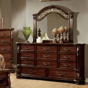 Traditional king bed in dark cherry w/ carvings additional photo 2 of 6