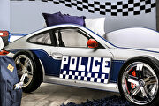 Blue/ white finish race car design bed additional photo 5 of 9