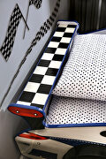 Blue/ white finish race car design bed by Furniture of America additional picture 10