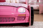 Pink finish race car design youth bed by Furniture of America additional picture 7