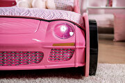 Pink finish race car design youth bed by Furniture of America additional picture 8