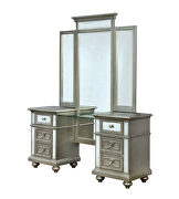 Silver finish glam style vanity and stool set by Furniture of America additional picture 3