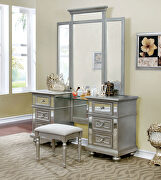 Silver finish glam style vanity and stool set by Furniture of America additional picture 4