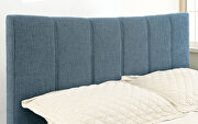 Dark blue linen-like fabric curved top headboard contemporary bed by Furniture of America additional picture 6