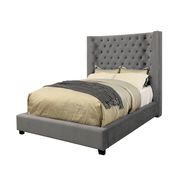 Flannelette contmporary bed w/ tufted hb&fb by Furniture of America additional picture 4