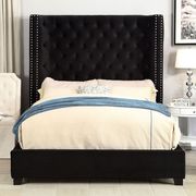 Flannelette contemporary bed w/ tufted hb&fb additional photo 2 of 4