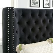 Flannelette contemporary bed w/ tufted hb&fb by Furniture of America additional picture 4