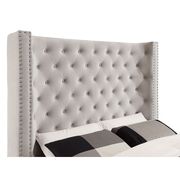 Flannelette contemporary queen bed w/ tufted headboard additional photo 3 of 4