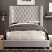 Flannelette contemporary king bed w/ tufted headboard additional photo 2 of 4