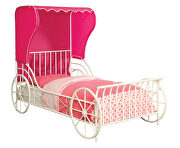 Pink/ white finish princess carriage design bed by Furniture of America additional picture 2