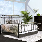 Antique black full metal construction transitional king bed by Furniture of America additional picture 2