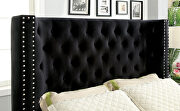 Dark gray fully upholstered frame transitional bed additional photo 3 of 3