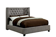 Gray fully upholstered frame transitional bed by Furniture of America additional picture 8