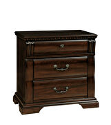 Cherry solid wood transitional nightstand by Furniture of America additional picture 3