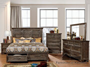 Rustic oak wood inlay design bed by Furniture of America additional picture 4