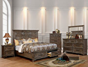 Rustic oak wood inlay design bed by Furniture of America additional picture 6