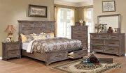 Rustic oak wood inlay design bed by Furniture of America additional picture 7