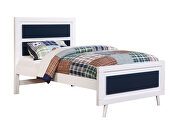 White/blue finish wood contemporary bed by Furniture of America additional picture 3