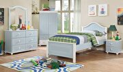 Blue & white finish contemporary style youth bed additional photo 2 of 1