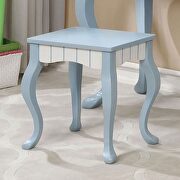 Blue & white finish contemporary vanity and stool set additional photo 3 of 2