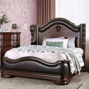 Dark cherry traditional bed w/ brown leatherette hb by Furniture of America additional picture 14