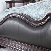 Dark cherry traditional bed w/ brown leatherette hb by Furniture of America additional picture 7