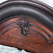 Dark cherry traditional bed w/ brown leatherette hb by Furniture of America additional picture 8