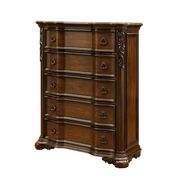 Dark cherry chest w/ genuine marble top by Furniture of America additional picture 2
