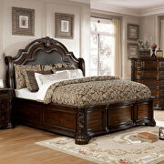 Brown cherry/ espresso traditional bed w/ brown leatherette hb additional photo 3 of 16