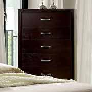 Biscuit-style design padded espresso leatherette headboard full bed by Furniture of America additional picture 4