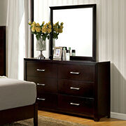 Biscuit-style design padded espresso leatherette headboard king bed by Furniture of America additional picture 5
