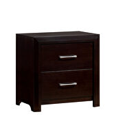 Generous storage and silver hardware accents nightstand by Furniture of America additional picture 2