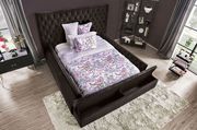 Storage button tufted black fabric king bed by Furniture of America additional picture 3