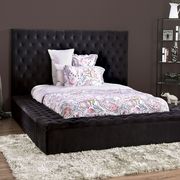Storage button tufted black fabric king bed by Furniture of America additional picture 5
