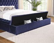 Storage button tufted blue fabric contemporary bed additional photo 5 of 4
