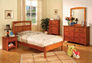 Oak finish paneled headboard youth bed by Furniture of America additional picture 2