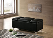 Black/ chrome fully upholstered frame bed additional photo 4 of 13