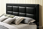 Black/ chrome fully upholstered frame king bed by Furniture of America additional picture 4