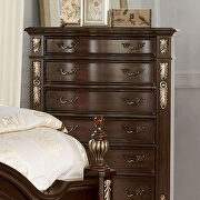 Brown cherry/ espresso button tufted padded headboard bed by Furniture of America additional picture 6