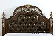 Brown cherry/ espresso button tufted padded headboard bed by Furniture of America additional picture 7