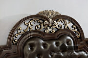 Brown cherry/ espresso button tufted padded headboard bed by Furniture of America additional picture 8