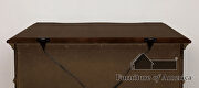 Brown cherry/ espresso button tufted padded headboard king bed by Furniture of America additional picture 11