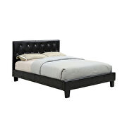 Black padded leatherette contemporary style bed additional photo 2 of 6