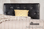 Black padded leatherette contemporary style bed additional photo 4 of 6