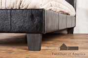 Black padded leatherette contemporary style bed additional photo 5 of 6